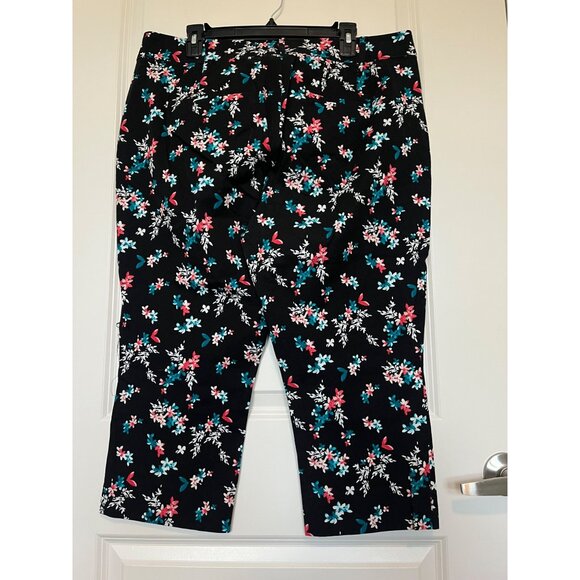 Lane Bryant Womens Floral Print The Allie Capri Pants Size 16 Stretch Comfort - Picture 2 of 7